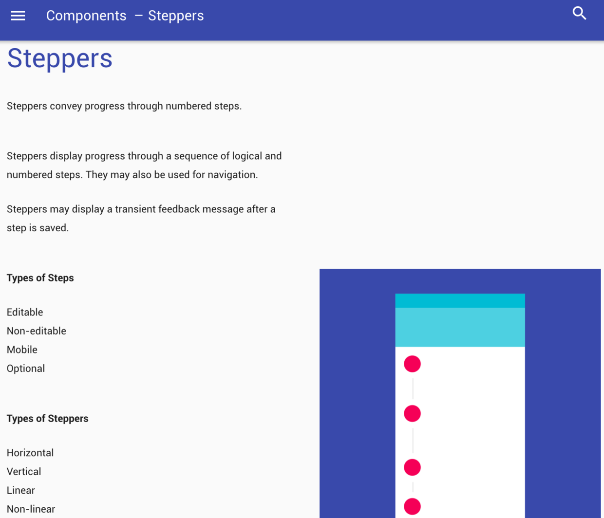 Material design中的Stepper 