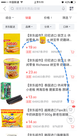 商品飞入购物车