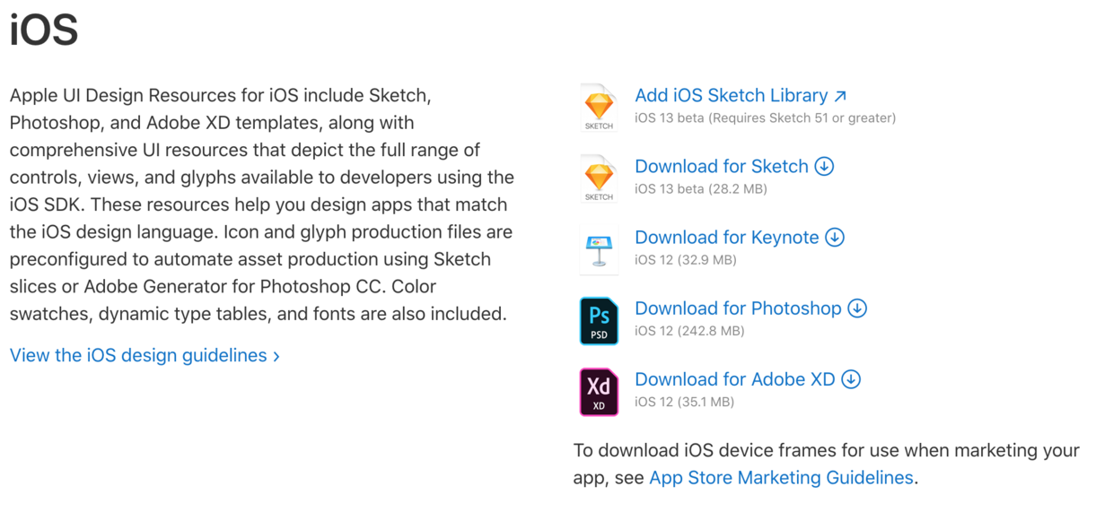 iOS UI模板下载