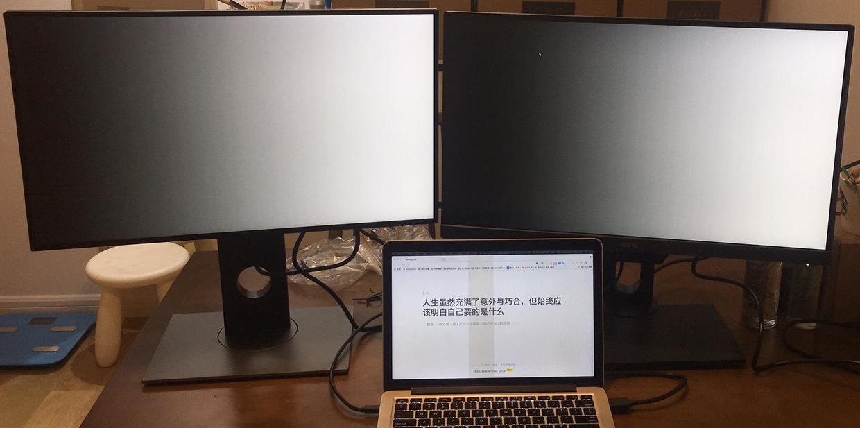 戴尔U2518D（左）与明基PD2500Q（右）黑白过渡