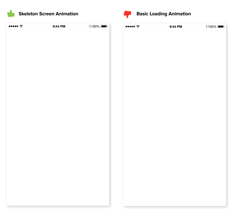 Skeleton Screen与Activity Indicator对比
图片来源:https://disciullodesign.wordpress.com/2015/03/13/animation-and-the-user-experience/